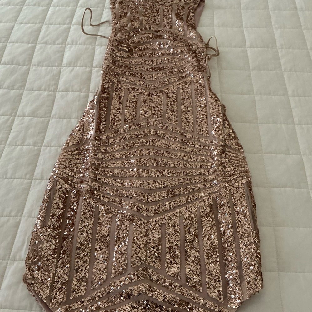 Rumor Boutique Rose Gold Sequin Dress